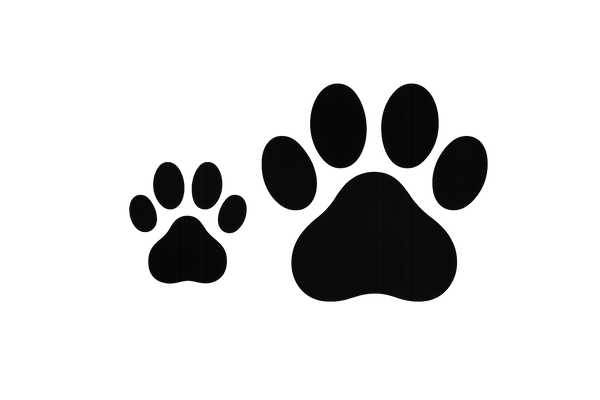 black cat and dog paw logo